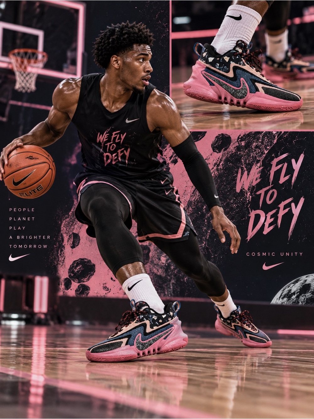 Nike Cosmic Unity 2 “We Fly to Defy” Men’s 9.5 Basketball Shoes